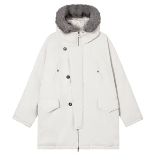 PSO Brand男装女装毛领防寒服中长款羽绒服冬季女款厚外套保暖潮