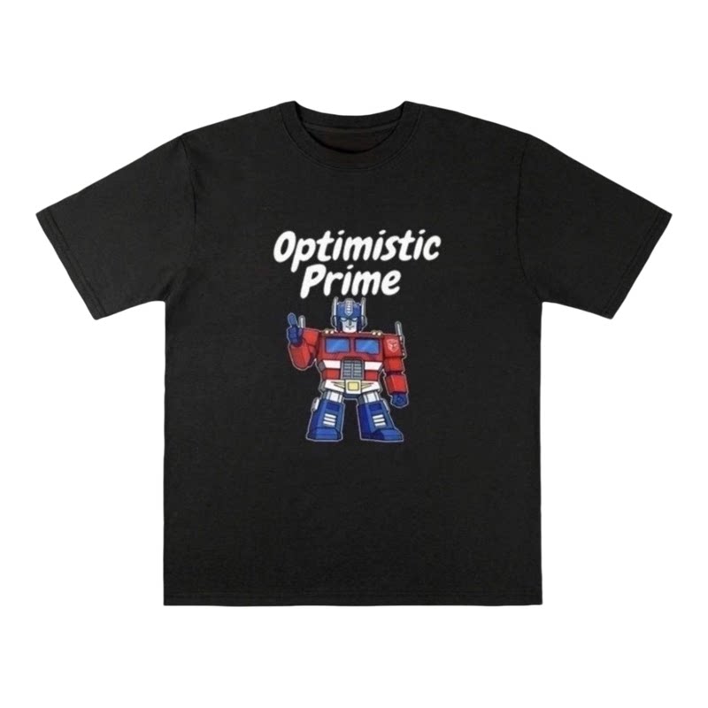 马斯克同款t恤变形金刚擎天柱机器人Optimistic Prime定制短袖T恤