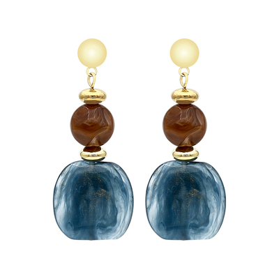 复古美拉德蓝色高级感耳环