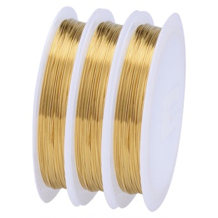 保色铜丝diy手工铜丝金银饰品绕线串珠引线首饰制作材料定型铜线