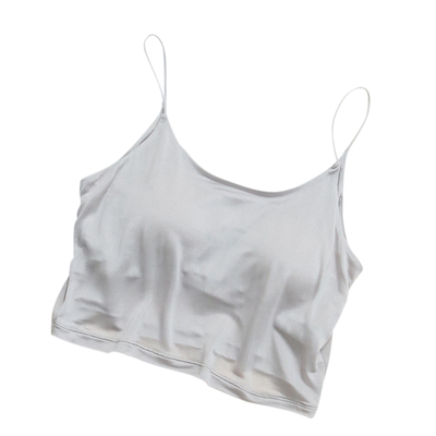 春夏针织真丝U型美背内衣防走光抹胸吊带背心 双层桑蚕丝打底吊带