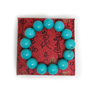 天然绿松石手串原矿手链项链佛珠圆珠散珠原石金刚星月菩提男女