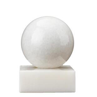 玉石圆风水球摆件白色黄大圆石春客厅摆件水晶球方型底坐装饰摆件