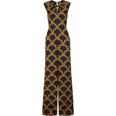 【折扣】Saloni 女印花绉纱阔腿连体裤休闲裤