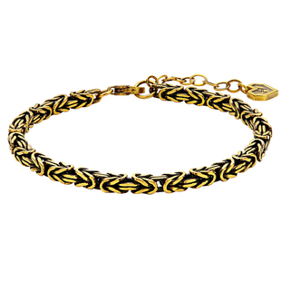 足金平安纹黄金手链男款元宝招财配链时尚潮酷黑金实心男女款手饰