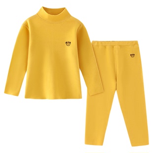 德绒宝宝保暖内衣半高领打底衫冬男女儿童长袖婴儿秋衣裤单件上衣