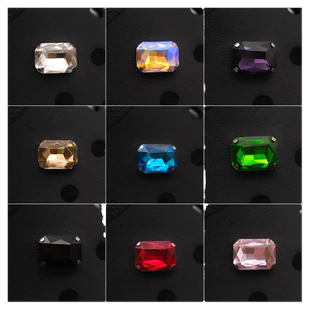 Mkop洞洞鞋配饰diy鞋扣配件金属方钻鞋花装饰扣适配Cross/Crocs