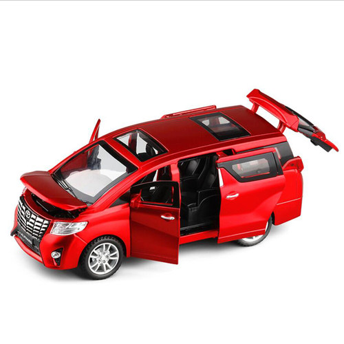 1/32丰田埃尔法合金汽车模型回力声光玩具车面包车保姆车仿真MPV