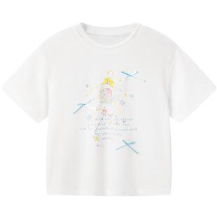 [凉感速干]MINIPEACE太平鸟童装女童短袖T恤立体蝴蝶结抑菌夏装