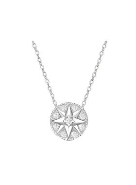 韩秀娜八芒星幸运罗盘项链女白贝母满钻小众设计高级感百搭锁骨链