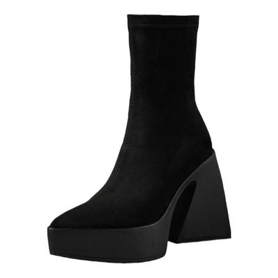 防水台高跟鞋粗跟瘦瘦靴潮