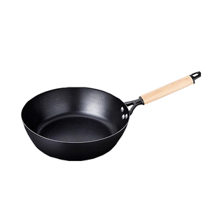 日本超轻平底锅煎锅不粘铁锅炒菜锅无涂层加深牛排煎锅电磁炉通用