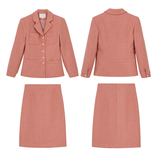 原创设计小众小香套装女秋冬新款裙子外套千金风香奶奶两件套