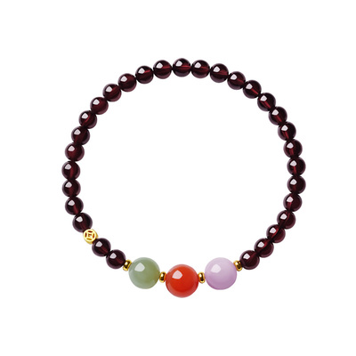 宫里上新天然石榴石手串