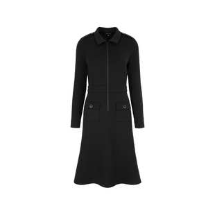 MARYLING玛俪琳秋季新品黑色POLO领针织连衣裙A1EGW65630