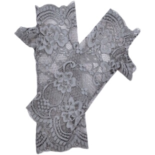 蕾丝手套短款半指露指防晒防紫外线防滑透气薄款户外骑行青年运动