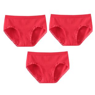 博尼【清仓】3条装无缝内裤女士纯棉裆中腰无痕薄中低腰三角裤夏