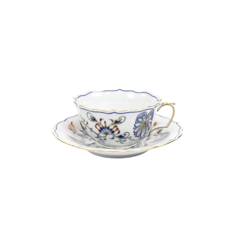 梅森Meissen茶具咖啡杯金洋葱