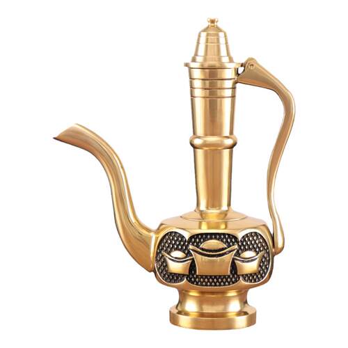 铜酒壶小茶壶 供佛酒杯茶杯纯铜财神爷供奉佛前神台水杯用品