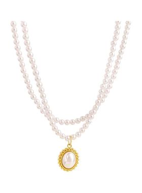 法式珍珠款吊坠项链轻奢