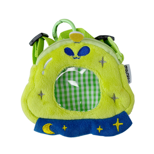 雨过山原创蝾螈UFO毛绒吧唧套耳机包个性拓麻歌子保护套