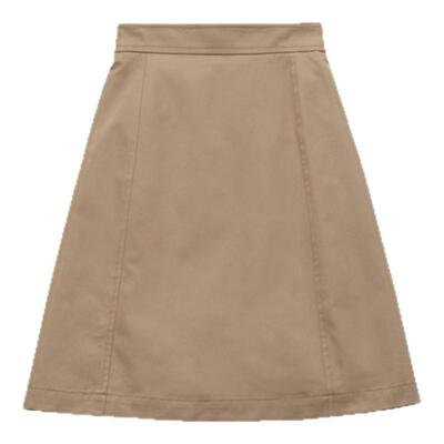 【现货】Nothing Written Narchi半裙卡其色纯棉A字高腰半身长裙