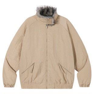 PSO Brand男装女装复古毛领休闲宽松外套男款冬季防风保暖夹克