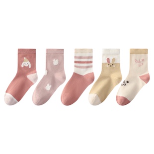 七巧板女童袜子秋冬季童袜女孩长袜纯棉袜大童无骨舒适学生中筒袜