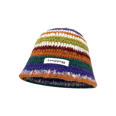 可爱百搭显脸小彩色针织渔夫帽