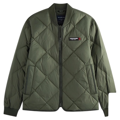 AF保暖菱格LOGO双头拉链加厚棒球服羽绒服外套25秋冬男装132-5192