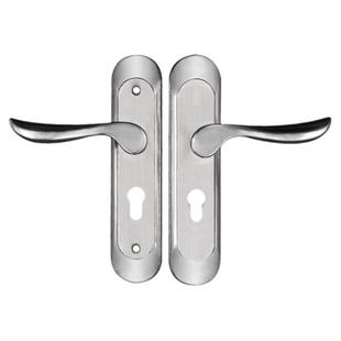 通用型不锈钢门锁卧室房门免打孔50面板把手实木门锁具孔距可调节