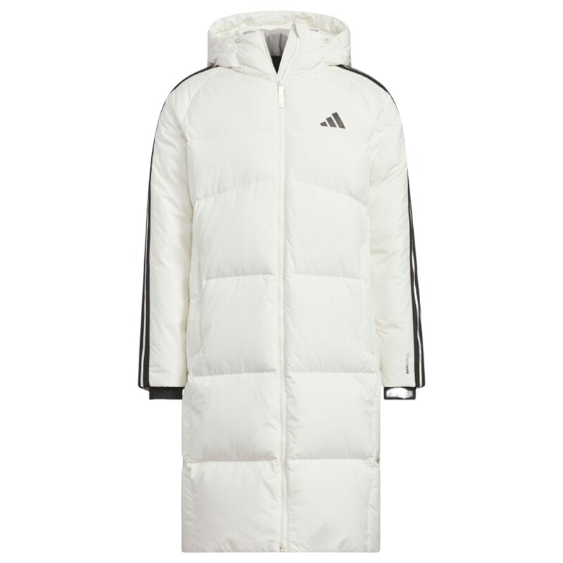 adidas阿迪达斯男子户外运动休闲保暖连帽长款羽绒服外套KC2497