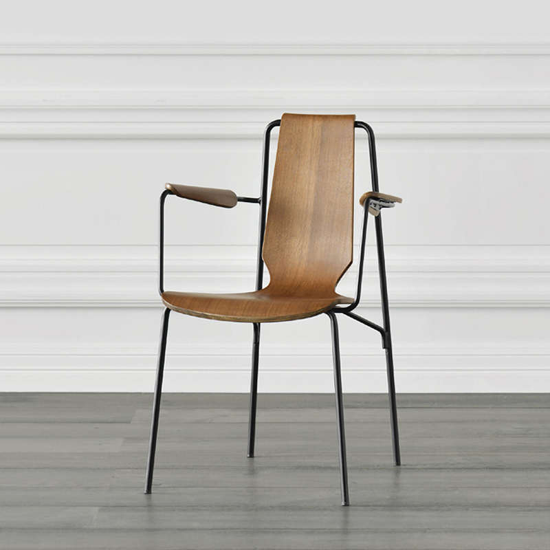 JOLOR北欧复古简约设计工业风金属咖啡厅餐厅中古铁艺餐椅书桌椅