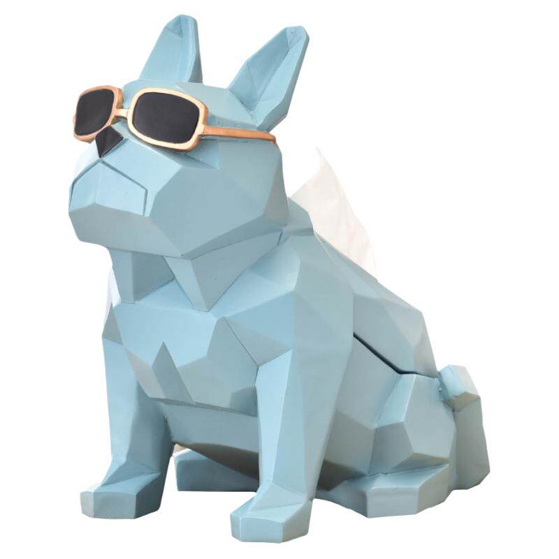 现代简约创意纸巾盒客厅北欧动物法斗狗犬抽纸盒茶几摆件家居装饰
