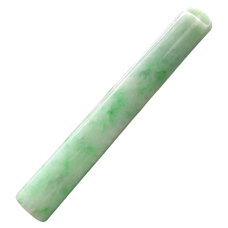 缅甸天然翡翠A货镂空龙管平安柱