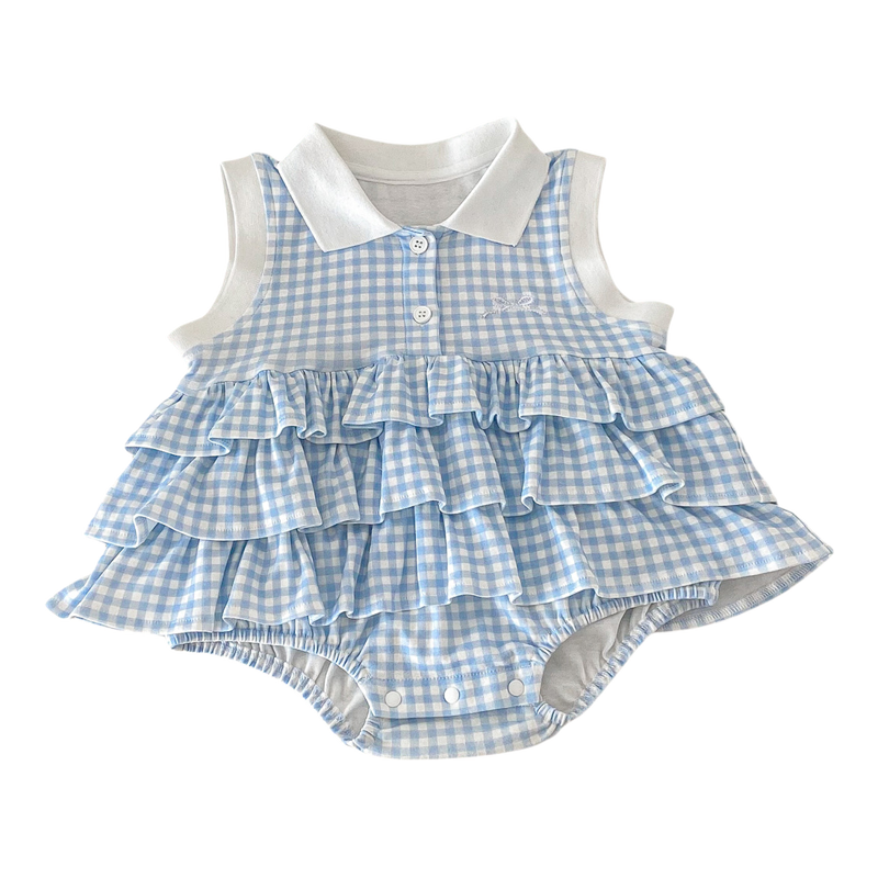 新生儿三角哈衣棉质无袖爬服短裙