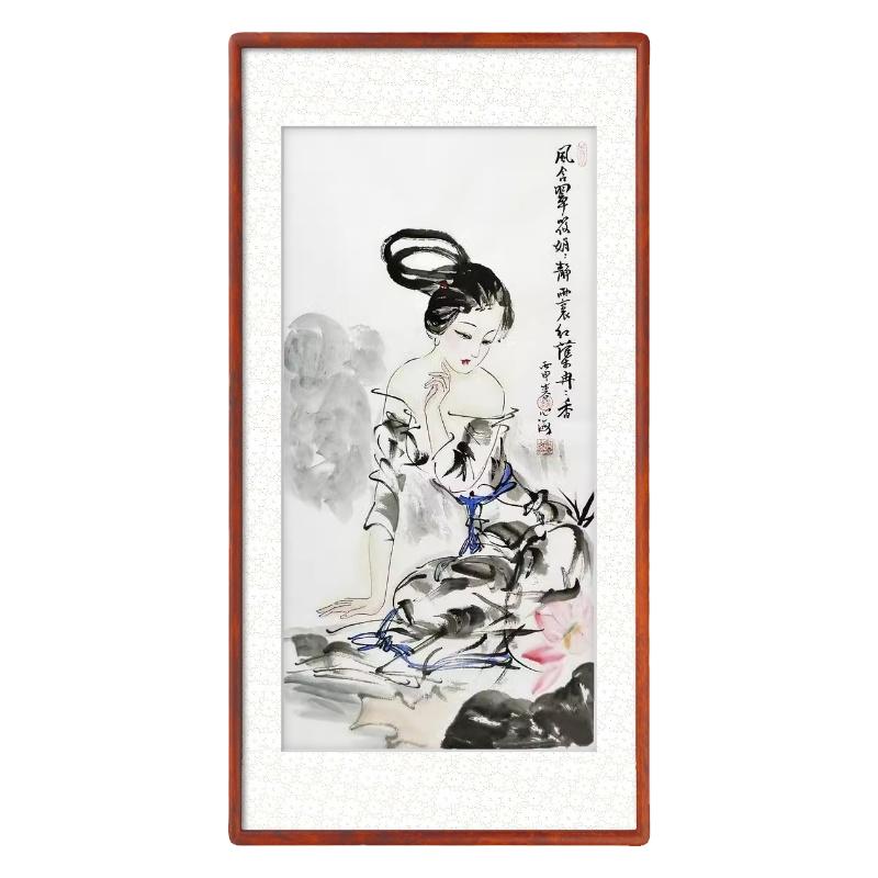 手绘国画四大美女仕女画装饰画