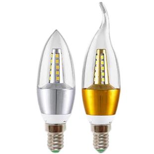 超亮led蜡烛灯泡e14小螺口e27节能拉尾欧式水晶吊灯家用暖白光源