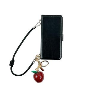 品申原创小众磁吸翻盖复古黑色樱桃挂件手提斜挎皮绳适用华为mate80pro手机壳防摔个性ins风新款苹果17保护套