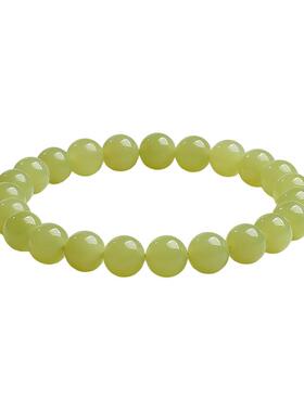 印象眸和田玉手串男女款黄口圆珠