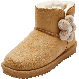 巴拉巴拉童鞋儿童雪地靴女童加绒加厚棉靴冬季一脚蹬靴子防滑舒适