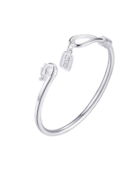 Chow Tai Seng/周大生足银纳福手镯送女友老婆生日纪念日礼物