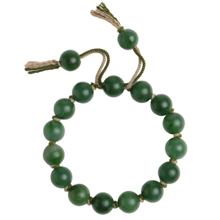 印象眸和田玉碧玉手串男女款古风碧玉单圈圆珠玉珠玉石手链送礼物