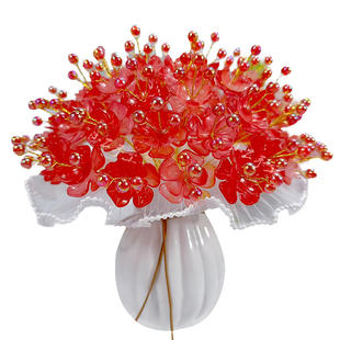 【双11热卖】手捧凤凰花材料包DIY手工编织品仿真花艺制作材料