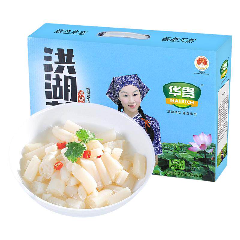湖北特产洪湖泡藕带400g*4袋送礼礼盒酸辣泡椒藕尖开味下饭菜藕节