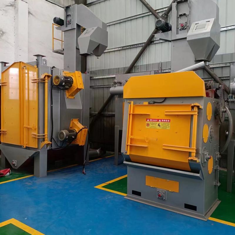 履带式抛丸机一体式滚筒喷砂机金属喷粉件前处理打砂用无气喷沙机