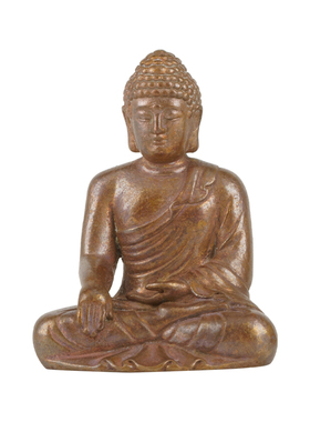 实心铜佛祖装饰摆件茶道供奉仿紫铜释迦摩尼铜佛像茶桌文玩铜器