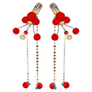 喜迎过年铜钱金元宝头饰汉服发钗发梳招财国风小财神古风发饰发簪