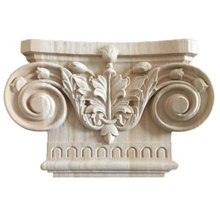 东阳木雕欧式实木柱头雕刻大梁托立体雕罗马冒头垭口装饰中式牛腿