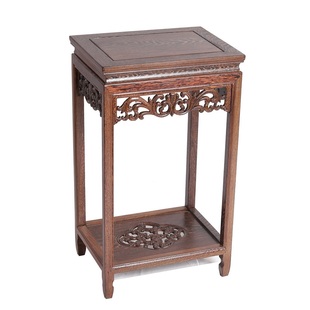 鸡翅木客厅花架红木中式长方形盆景架置物架摆件架实木花几底座